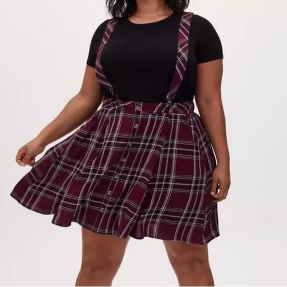 Torrid Mini Challis Skirtall – Purple Plaid (NWT, Size 1 / 1X) - Picture 1 of 8